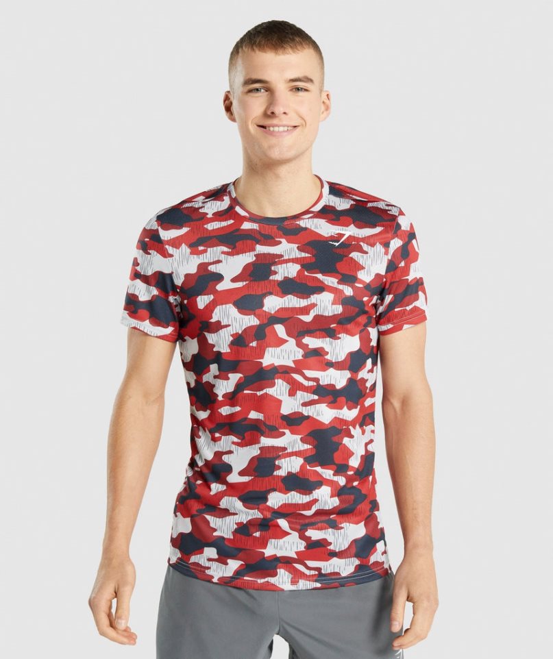 Men\'s Gymshark Arrival T-Shirts Camo | CA 60D587